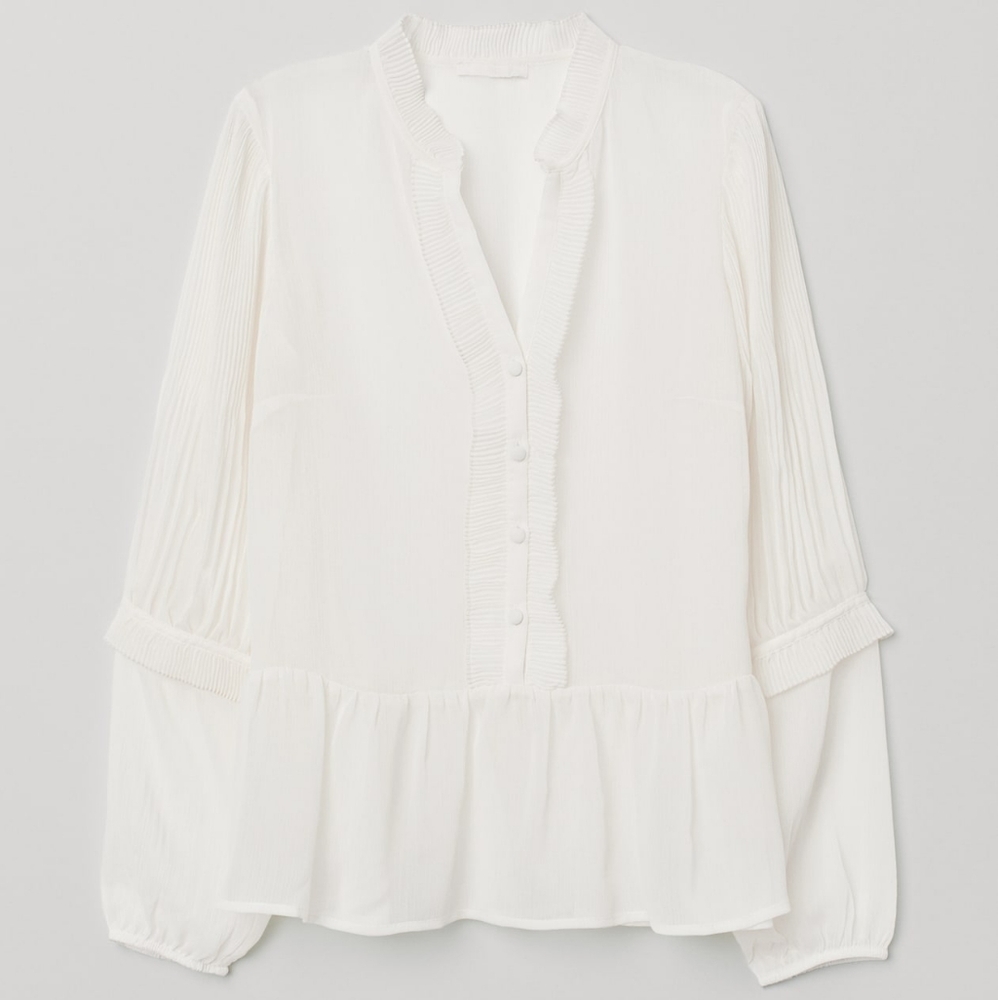 H&M Semi Sheer Tiered Blouse